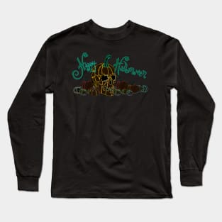 Psychedelic Pumpkin skull - Halloween Long Sleeve T-Shirt